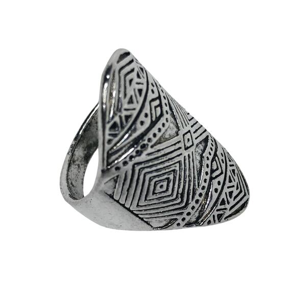 Long Boho Silver Ring - Size 9.5 - Picture 5 of 6